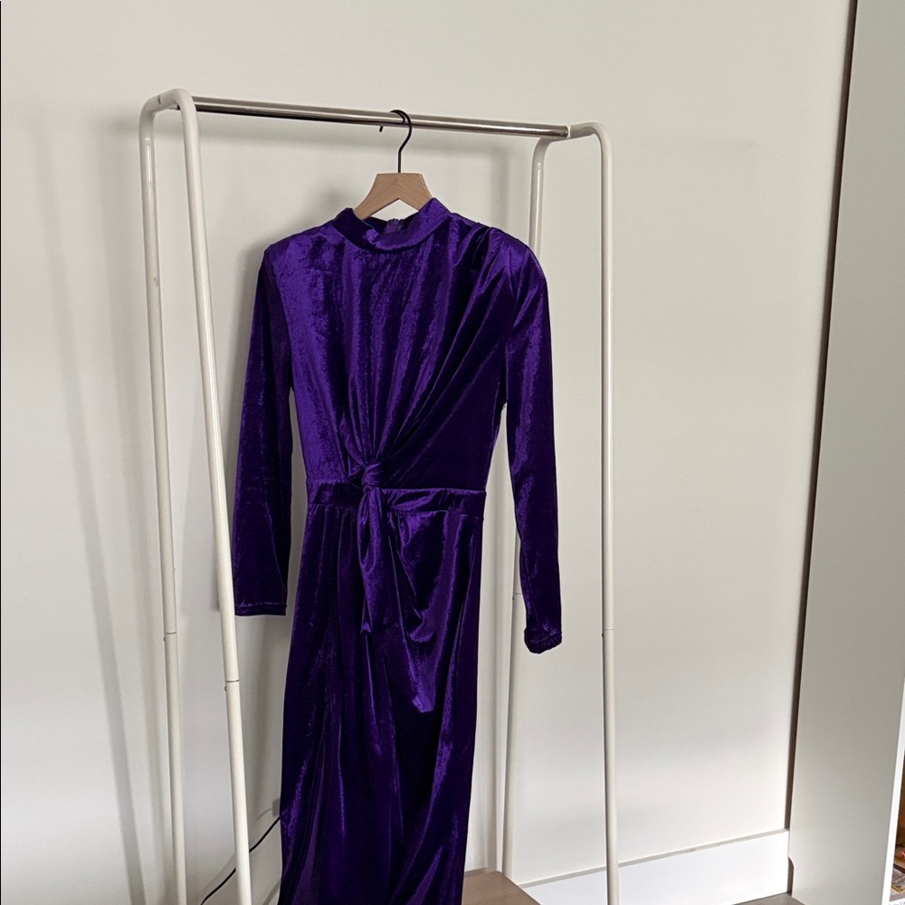 Elegant Purple Long Sleeve Dress